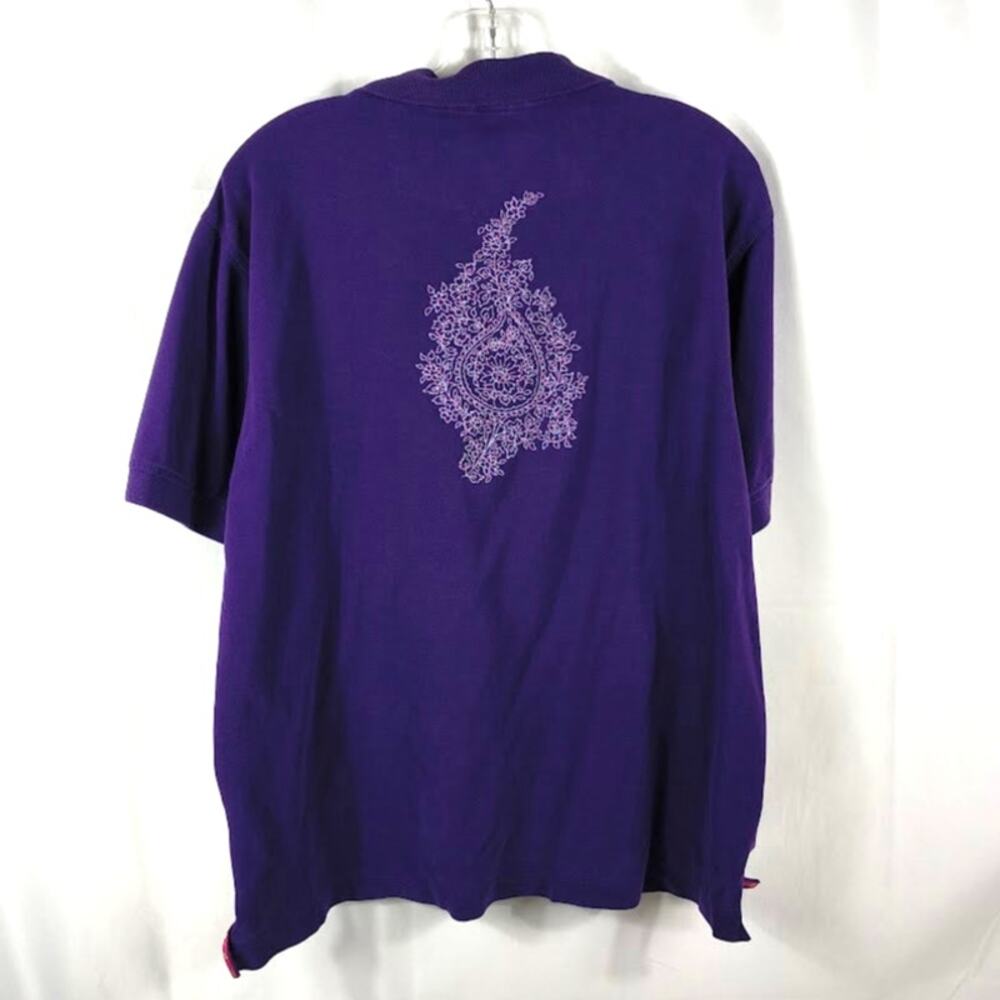 ROBERT GRAHAM L Polo Embroidered Purple - Picture 4 of 6